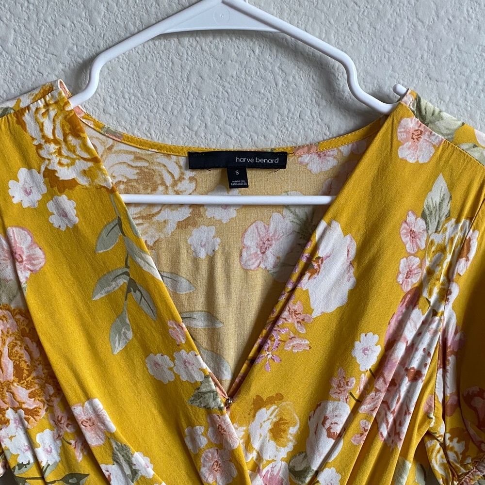 Harve Benard Yellow Floral Blouse - Picture 5 of 12